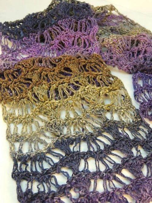 Lace Waves Crochet Scarf