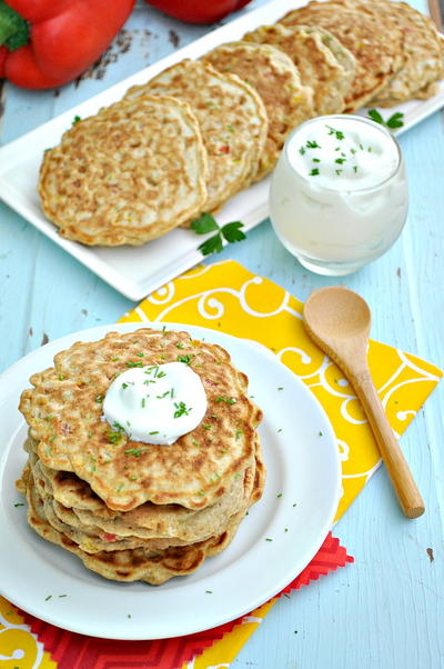 Corn and Bell Pepper Pancakes