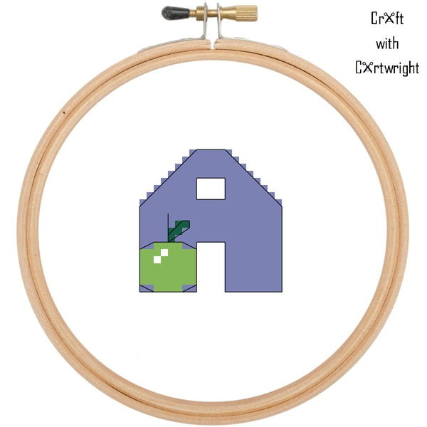 'A is for Apple' Cross Stitch Pattern