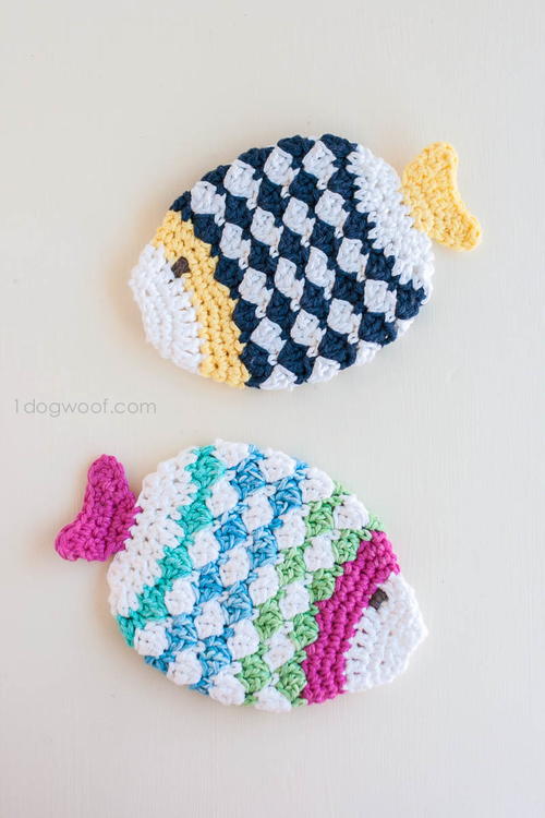 Fish Scrubbie Crochet Washcloths