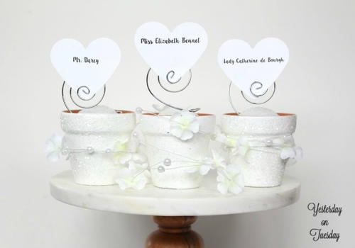 Mini Flower Pot Wedding Place Card Holders