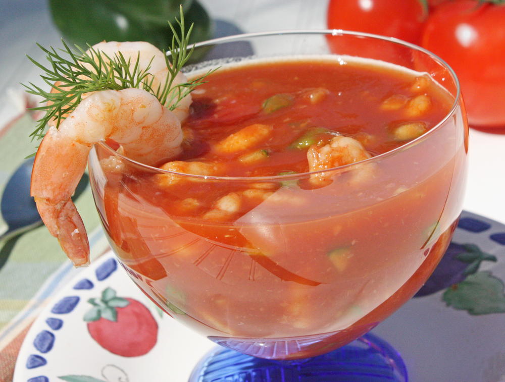 Chilled Shrimp Cocktail Soup MrFood.com Chilled Shrimp Cocktail Soup MrFood.com