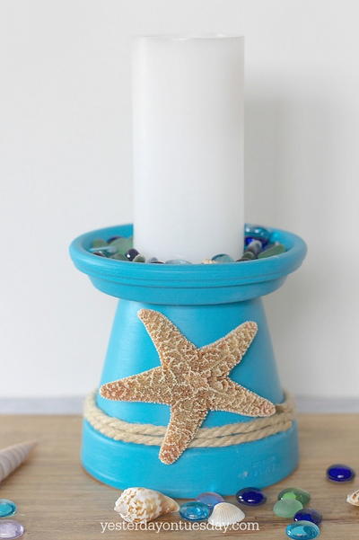 Beachy Starfish DIY Candle Holders