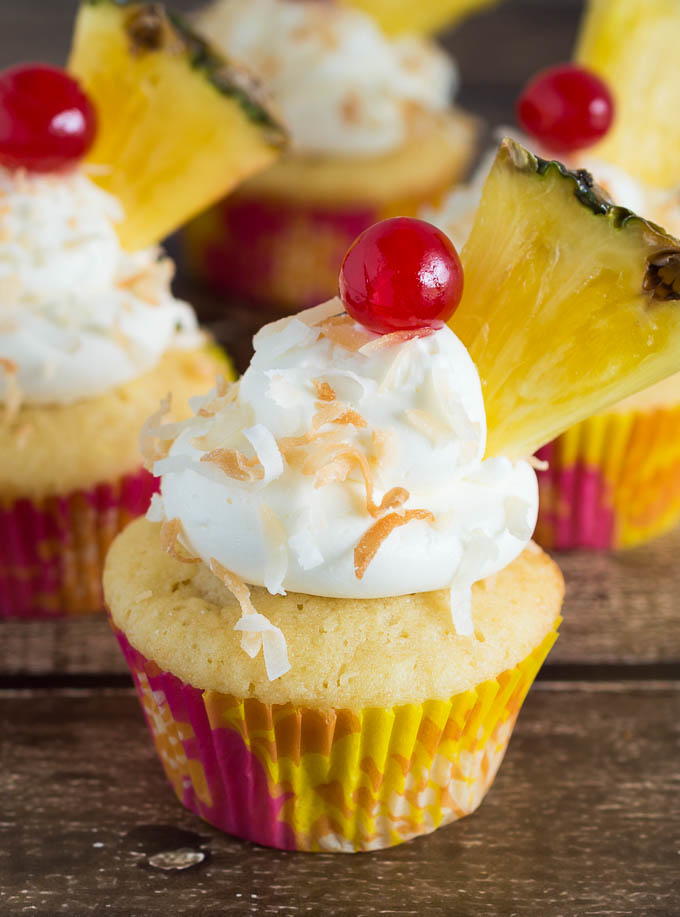 Pina Colada Cupcakes | TheBestDessertRecipes.com