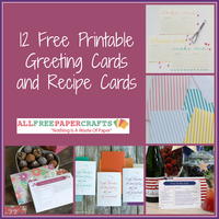 12 Free Printable Greeting Cards and Recipe Cards 