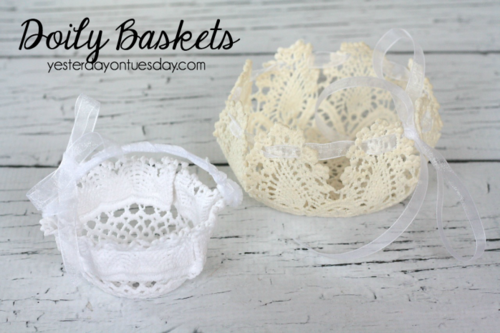 DIY Wedding Doily Baskets