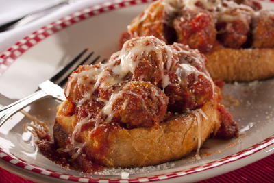 Open Faced Meatball Sandwiches