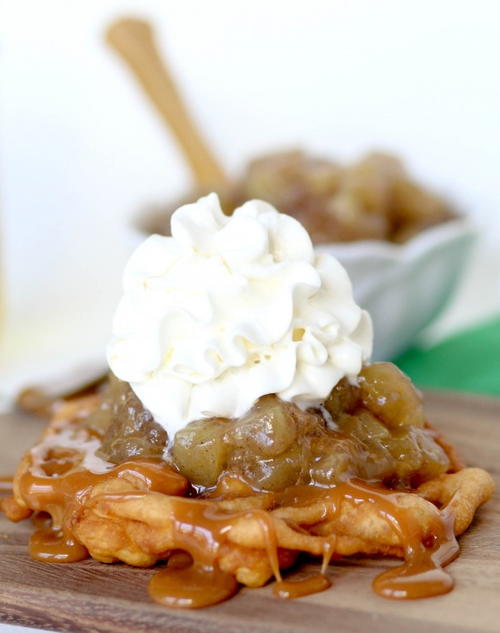 Carnival Caramel Apple Funnel Cakes