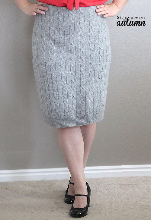 Cable Knit DIY Pencil Skirt