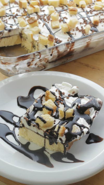 The Ultimate Hot Fudge Sundae Dessert Lasagna