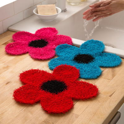 Crochet Flower Dish Scrubby