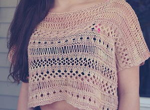 This would be great layered with a cami or bikini top Beginner Boxy Lace Top