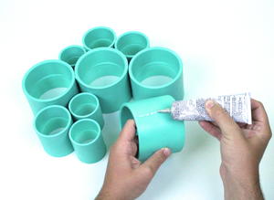 PVC Pipe Desk Organizer Step 3 PVC Pipe Desk Organizer Step 3