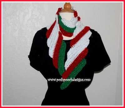 Candy Cane Christmas Crochet Scarf