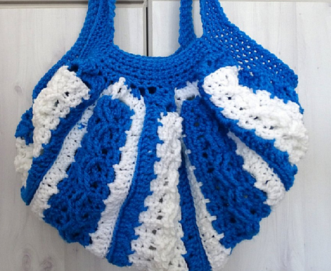 Celtic Weave Strip Crochet Hobo Bag