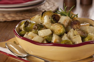 Roasted Idaho Potatoes and Brussels Sprouts