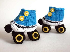 Roller Derby Baby Booties