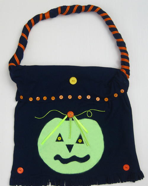 Repurposed T-Shirt into Halloween Treat Bag