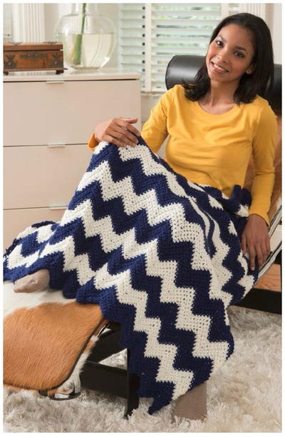 Comfy Chevron Crochet Blanket