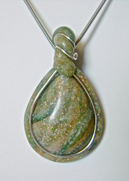 Faux Jasper Stone Pendant