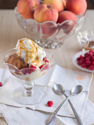 Deep Fried Peach and Ice Cream