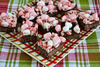 Chocolate Peppermint Holiday Fudge