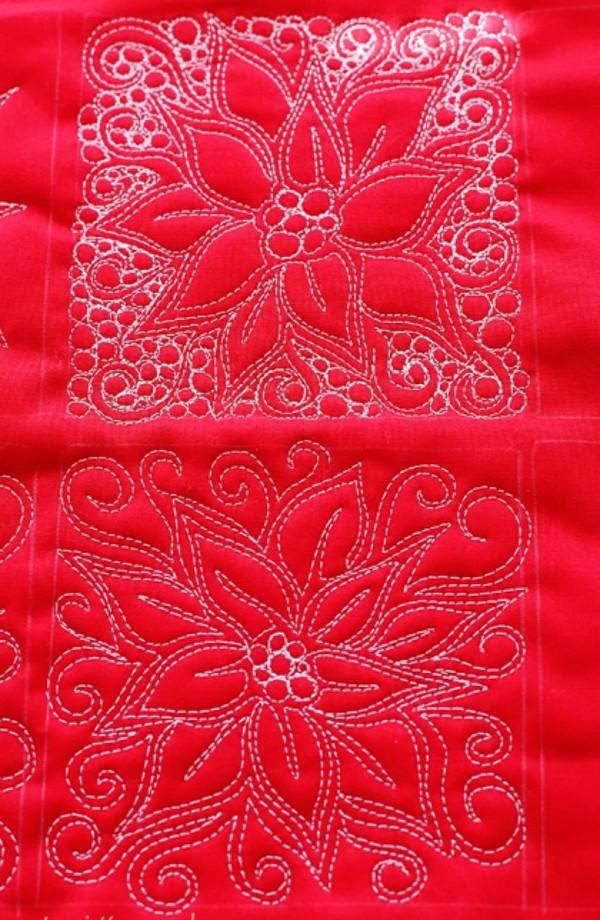 Christmas ornaments quilted diy fabric quilt patterns decorations ornament gifts favequilts pattern patchwork xmas projects tree easy homemade decor quilting Poinsettia Free Motion Quilt | FaveQuilts.com