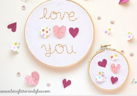 DIY Valentine's Day Hoop Art