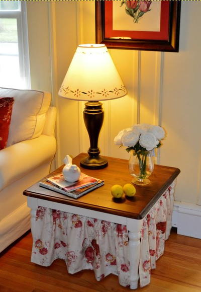 Easy Side Table Skirting Tutorial