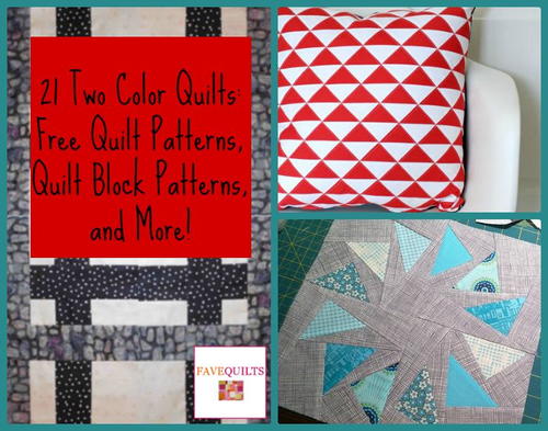 21 Two Color Quilts: Free Quilt Patterns, Quilt Block Patterns, and More!