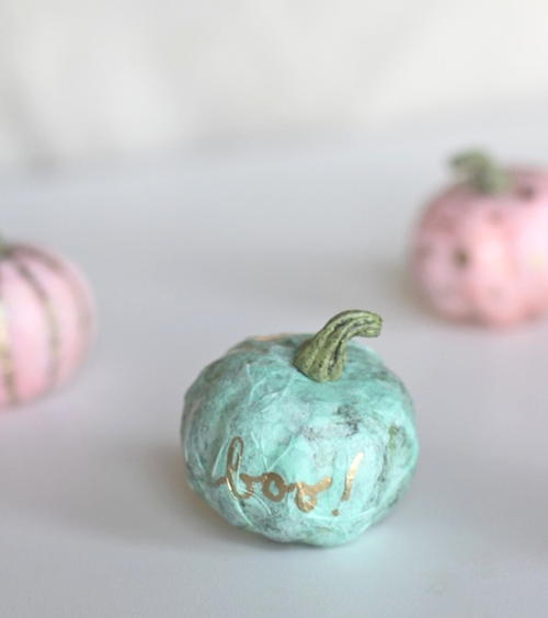 Decoupaged Mini Pumpkins