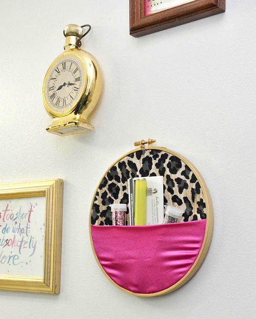 No Sew Embroidery Hoop Wall Organizer