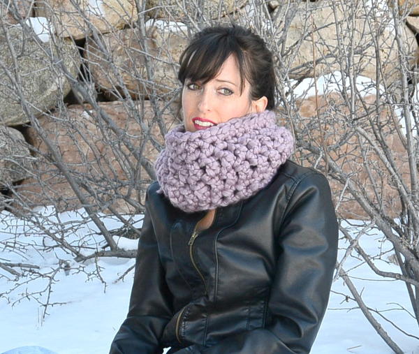 Plum Easy Crochet Cowl