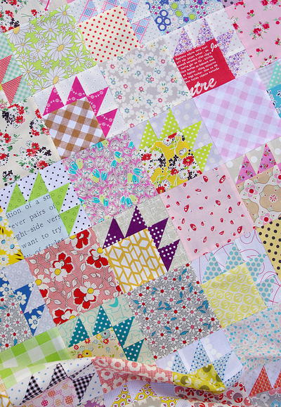 Scrappy Bear Paw Quilt and Block
