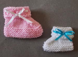 Ribbon Baby Booties