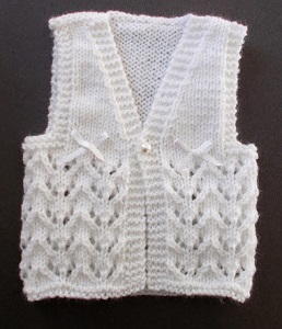 Lace Knit Baby Vest | AllFreeKnitting.com