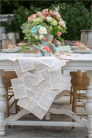 Antique Book Page Table Runner