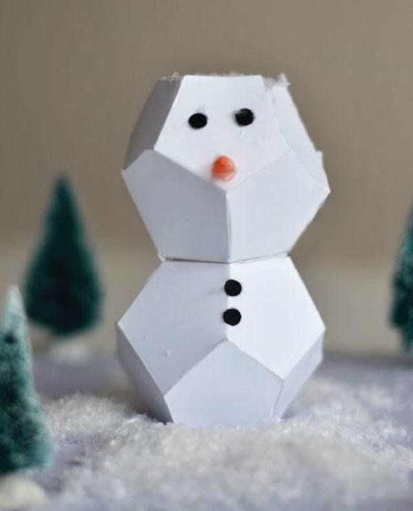 Cut and Fold Paper Snowmen | AllFreeKidsCrafts.com cut-and-fold-paper-snowmen-allfreekidscrafts-com