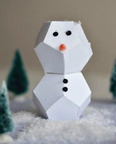 Cut and Fold Paper Snowmen