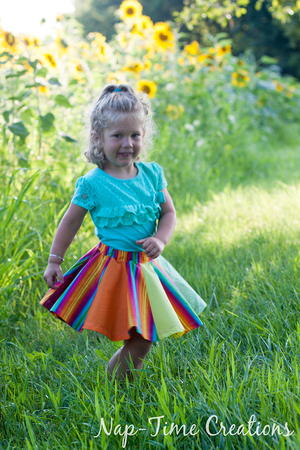 Rainbow Panels Circle Skirt