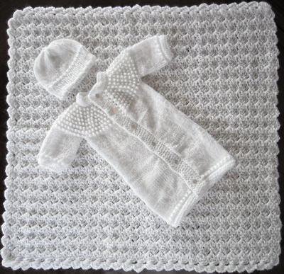 White Pearl Christening Crochet Blanket