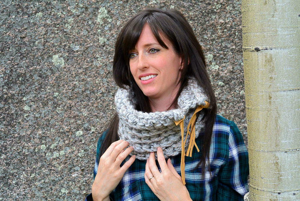 Oatmeal infinity scarf  chunky crochet fall, winter circle cowl