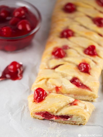 Easy Braided Cherry Cheese Danish