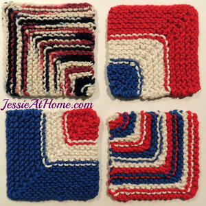 Evens and Odds Knit Mitered Coasters
