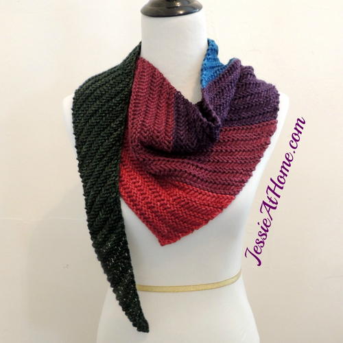 Summer S End Triangle Scarf Allfreeknitting Com Summer S End Triangle Scarf Allfreeknitting Com
