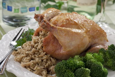 French Cornish Hens with Wild Rice