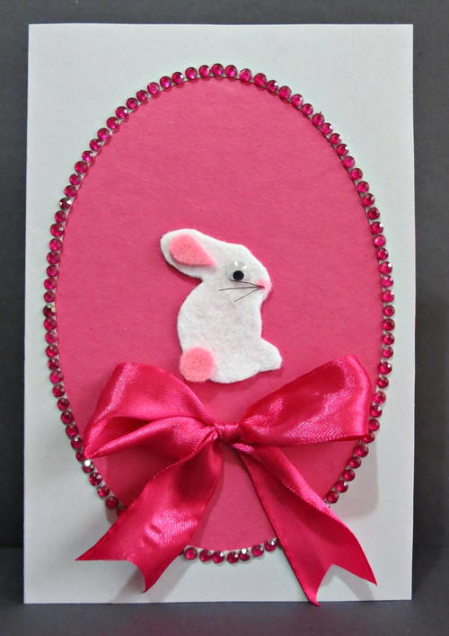 Jewel-Framed Easter Bunny Card