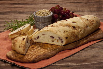 Fruit of the Vine and Rosemary Olive Oil Snack Bread with Pine Nuts