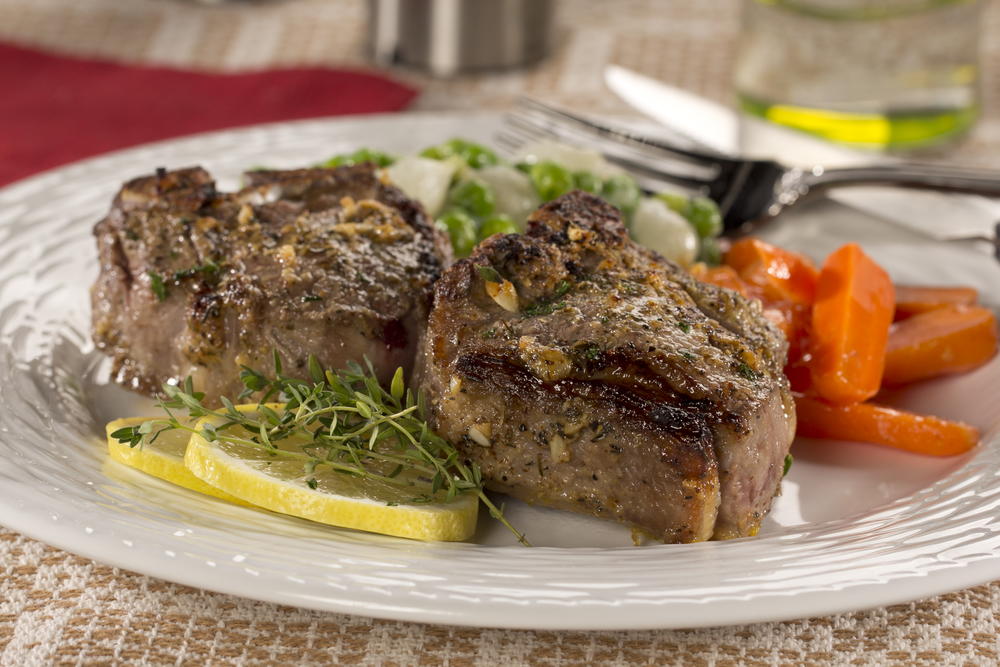 Garlicky Mustard Lamb Chops | MrFood.com