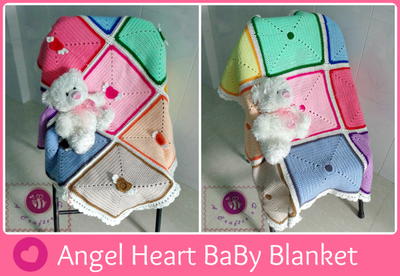 Angel Heart Crochet Baby Blanket